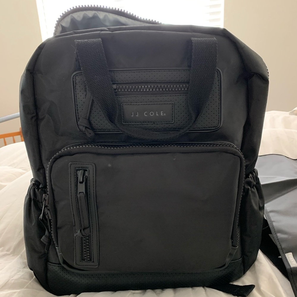 JJ Cole black backpack diaper bag